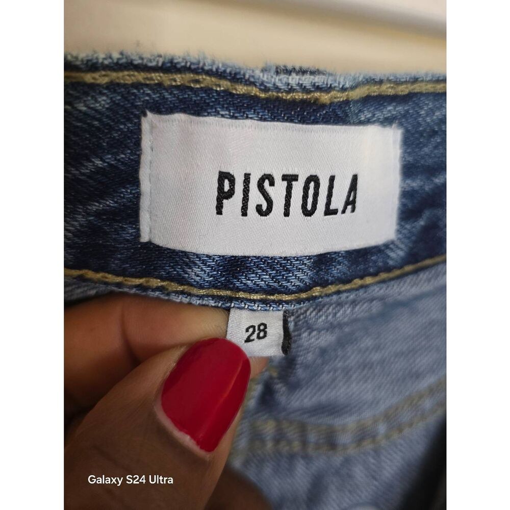 Pistola Women's Straight Leg Jeans Size 28 Ultra High Waist Button Fly Play Day - Picture 5 of 15